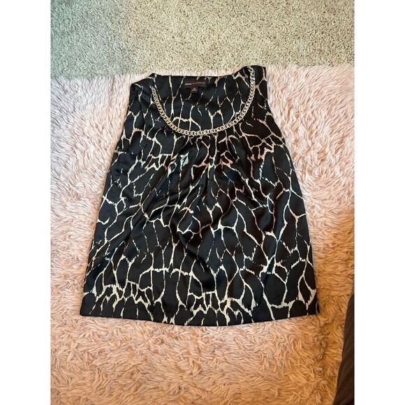Dana Buchman Sleeveless Animal Print Chain Scoop Neck Detail Blouse XS - Picture 2 of 2